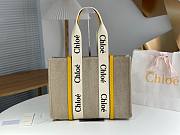 Okify Chloe Large Woody Tote Bag In Yellow 45x33x13cm  - 1