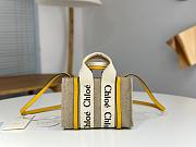 Okify Chloe Mini Woody Tote Bag In Yellow 20x14x6cm - 1