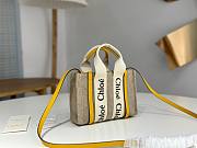 Okify Chloe Mini Woody Tote Bag In Yellow 20x14x6cm - 5