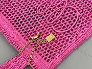 Okify Chloe Summer Banana Raffia Tote Bag In Pink 33x37x2cm  - 6