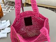 Okify Chloe Summer Banana Raffia Tote Bag In Pink 33x37x2cm  - 3