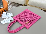 Okify Chloe Summer Banana Raffia Tote Bag In Pink 33x37x2cm  - 4
