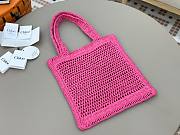 Okify Chloe Summer Banana Raffia Tote Bag In Pink 33x37x2cm  - 2