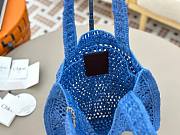 Okify Chloe Summer Banana Raffia Tote Bag In Blue 33x37x2cm  - 5