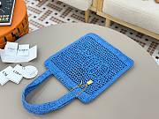 Okify Chloe Summer Banana Raffia Tote Bag In Blue 33x37x2cm  - 4