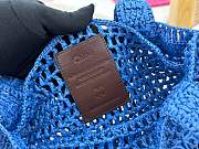 Okify Chloe Summer Banana Raffia Tote Bag In Blue 33x37x2cm  - 3