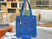 Okify Chloe Summer Banana Raffia Tote Bag In Blue 33x37x2cm  - 1