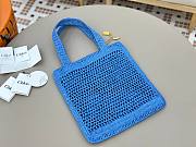 Okify Chloe Summer Banana Raffia Tote Bag In Blue 33x37x2cm  - 2