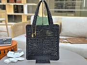 Okify Chloe Summer Banana Raffia Tote Bag In Black 33x37x2cm  - 1