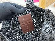 Okify Chloe Summer Banana Raffia Tote Bag In Black 33x37x2cm  - 6