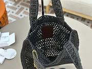 Okify Chloe Summer Banana Raffia Tote Bag In Black 33x37x2cm  - 4