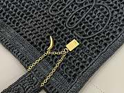 Okify Chloe Summer Banana Raffia Tote Bag In Black 33x37x2cm  - 3