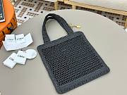 Okify Chloe Summer Banana Raffia Tote Bag In Black 33x37x2cm  - 2