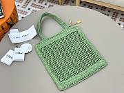 Okify Chloe Summer Banana Raffia Tote Bag In Green 33x37x2cm  - 4