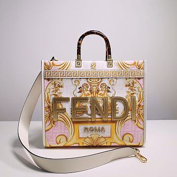 Okify Fendi x Versace Sunshine Tote Bag In White 35x17x31cm 23477