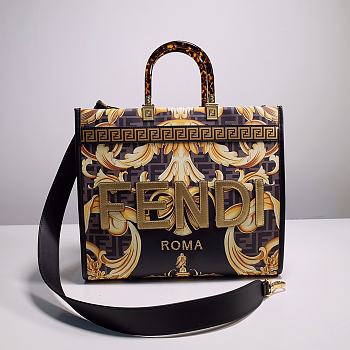 Okify Fendi x Versace Sunshine Tote Bag In Black 35x17x31cm 23478