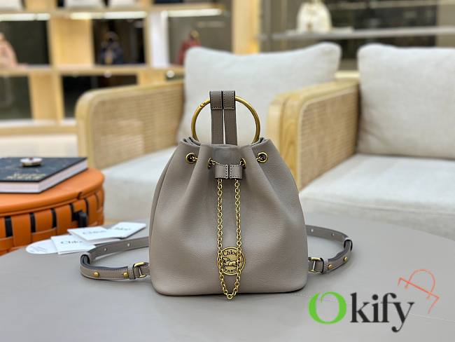 Okify Chloe Small Bracelet Backpack In Gray 22x20x10.5cm - 1