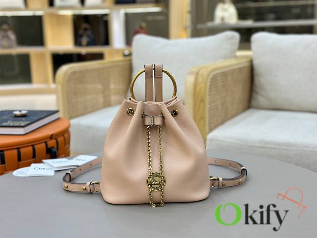 Okify Chloe Small Bracelet Backpack In Beige 22x20x10.5cm - 1
