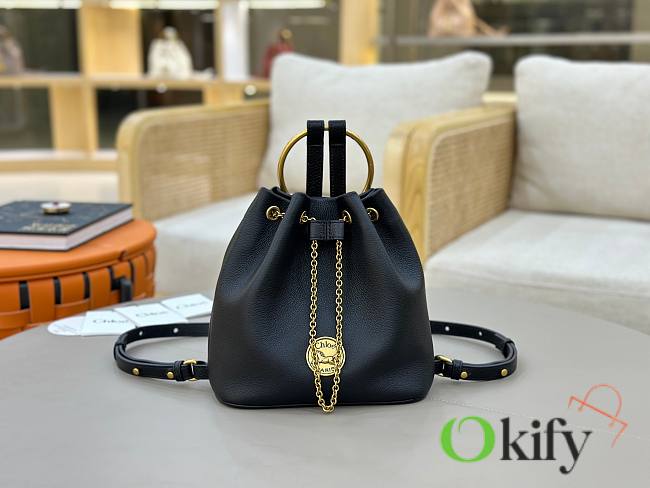 Okify Chloe Small Bracelet Backpack In Black 22x20x10.5cm - 1