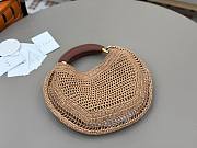 Okify Chloe Summer Banana Raffia Hobo Bag In Beige 36x21.5x2cm - 2