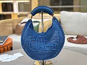 Okify Chloe Summer Banana Raffia Hobo Bag In Blue 36x21.5x2cm - 1