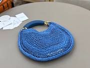 Okify Chloe Summer Banana Raffia Hobo Bag In Blue 36x21.5x2cm - 5