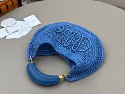 Okify Chloe Summer Banana Raffia Hobo Bag In Blue 36x21.5x2cm - 4