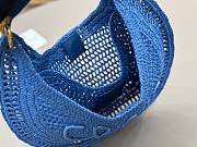 Okify Chloe Summer Banana Raffia Hobo Bag In Blue 36x21.5x2cm - 2