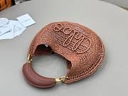 Okify Chloe Summer Banana Raffia Hobo Bag In Brown 36x21.5x2cm - 2