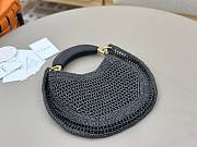 Okify Chloe Summer Banana Raffia Hobo Bag In Black 36x21.5x2cm - 6