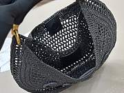 Okify Chloe Summer Banana Raffia Hobo Bag In Black 36x21.5x2cm - 5