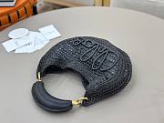 Okify Chloe Summer Banana Raffia Hobo Bag In Black 36x21.5x2cm - 3