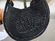 Okify Chloe Summer Banana Raffia Hobo Bag In Black 36x21.5x2cm - 2