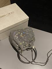 Okify Jimmy Choo Silver Crystal Mesh Handbag 16x16x9cm  - 3