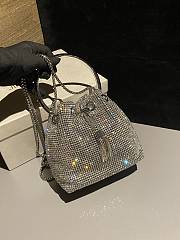Okify Jimmy Choo Silver Crystal Mesh Handbag 16x16x9cm  - 2