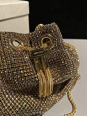 Okify Jimmy Choo Gold Crystal Mesh Handbag 16x16x9cm  - 5