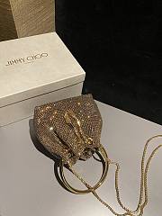 Okify Jimmy Choo Gold Crystal Mesh Handbag 16x16x9cm  - 4