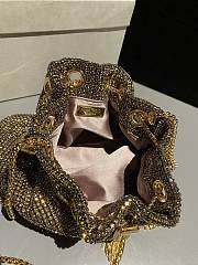 Okify Jimmy Choo Gold Crystal Mesh Handbag 16x16x9cm  - 3