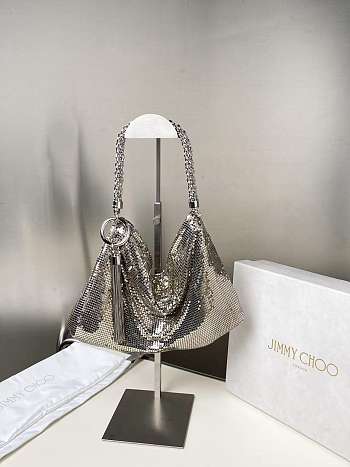 Okify Jimmy Choo Callie Clutch Silver Bag 24x20x3.5cm 