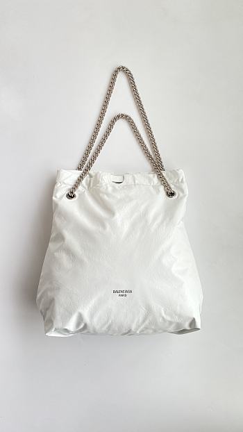 Okify Balenciaga Large Crush Tote Bag In White 36x38x14cm