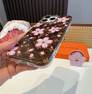 Okify Louis Vuitton Sakura Flowers Brown Phone Case  - 4