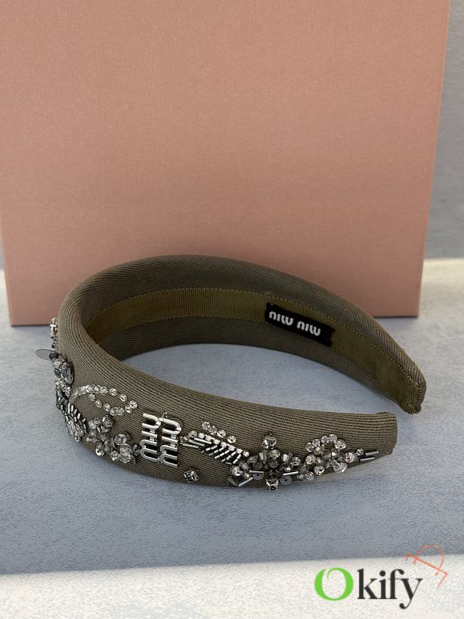 Okify MiuMiu Dark Green Headband 23522 - 1