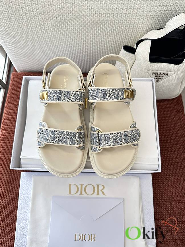 Okify Dior Dioract Oblique Light Blue Sandals EU35-41 - 1