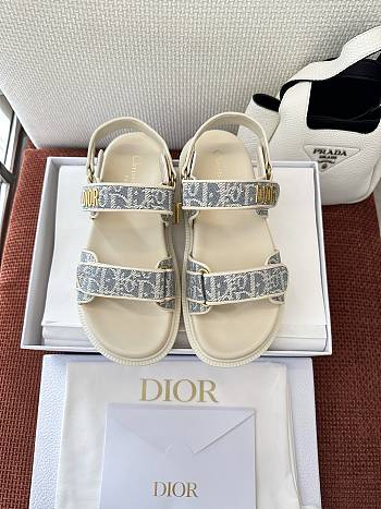 Okify Dior Dioract Oblique Light Blue Sandals EU35-41