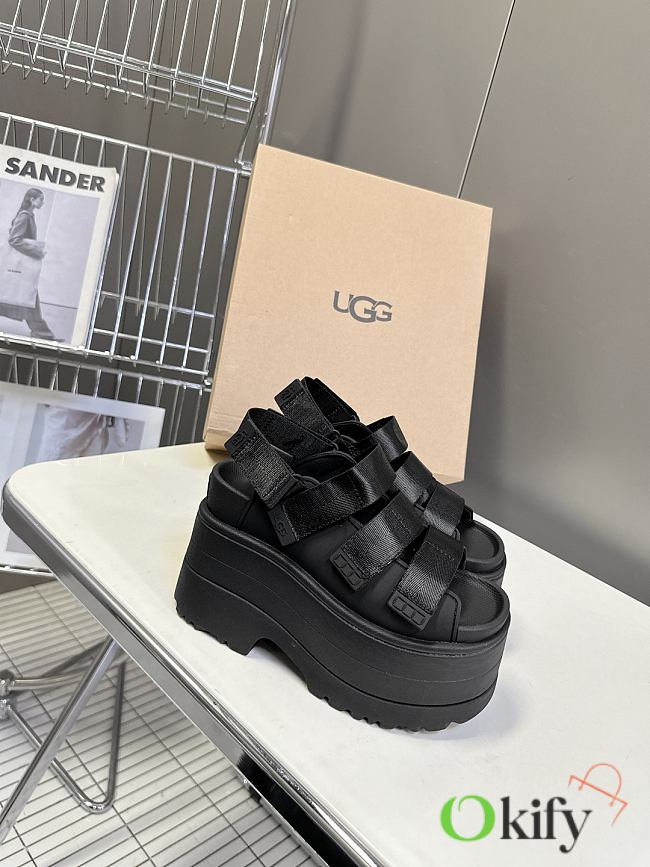 Okify UGG Black Thick Sole Sandals 11cm EU35-40 - 1