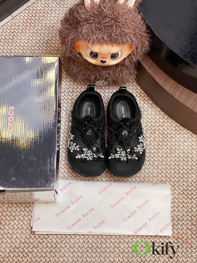 Okify Simone Rocha Crystal Flower Crocs In Black EU35-40  - 1