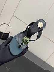 Okify YSL Blue High Heel Sandals With Flowers 8cm EU35-41 - 4