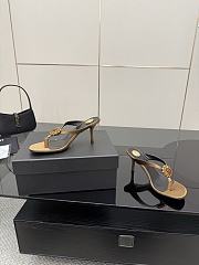 Okify YSL Brown High Heel Sandals With Flowers 8cm EU35-41 - 6