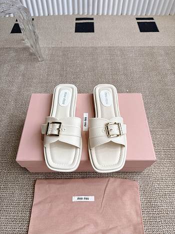 Okify MiuMiu White Slides EU35-40 23535