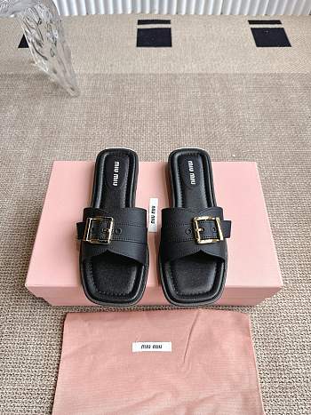 Okify MiuMiu Black Slides EU35-40 23536